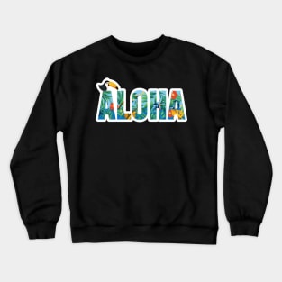 Aloha Hawaii Flower Spirit Bright Colorful Toucan Gift Crewneck Sweatshirt